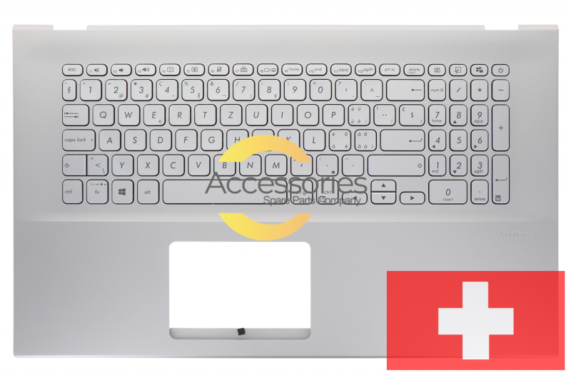 Asus backlit silver Swiss QWERTZ keyboard