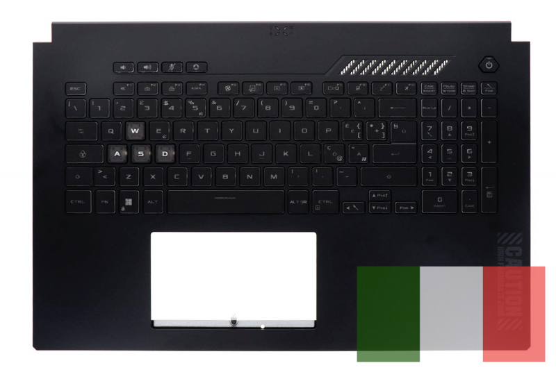 Asus TUF Gaming Italian Black Backlit AZERTY Keyboard - Official Asus