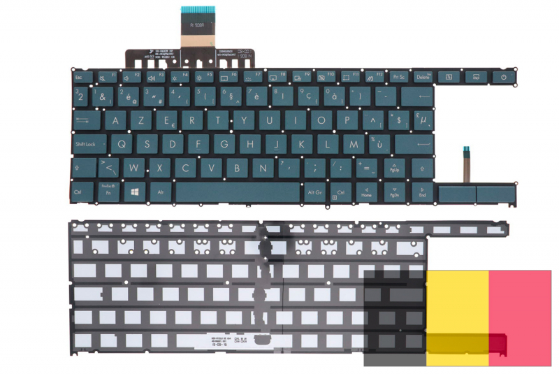 Asus ZenBook Pro Duo Belgian Blue Backlit Keyboard Belgian Keyboard Only for Asus ZenBook Duo