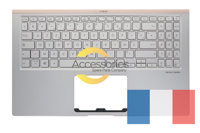 Asus ZenBook silver backlit French Keyboard