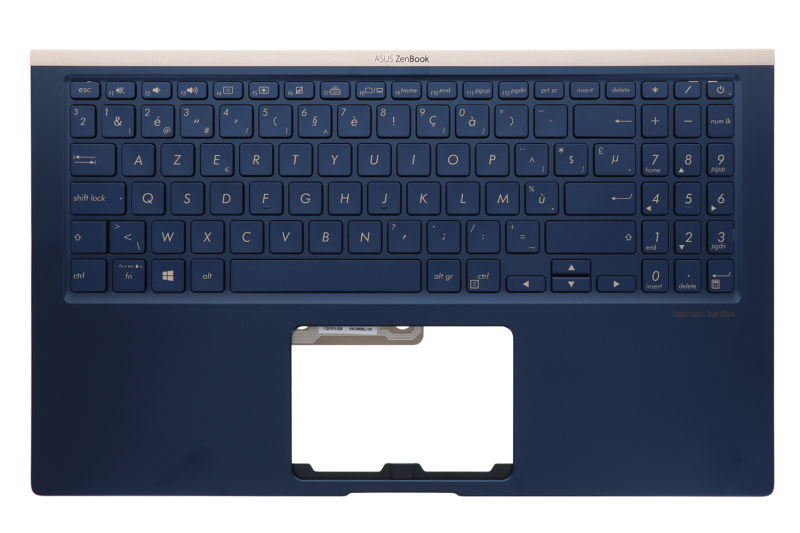 Blue Asus ZenBook backlit Belgian QWERTY keyboard