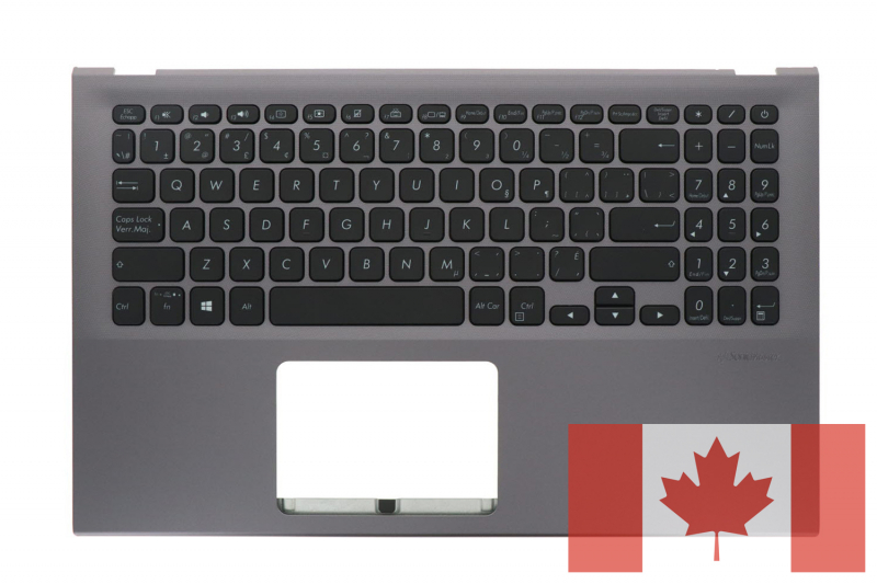 Asus VivoBook 15 Keyboard Gray Backlit Canadian QWERTY