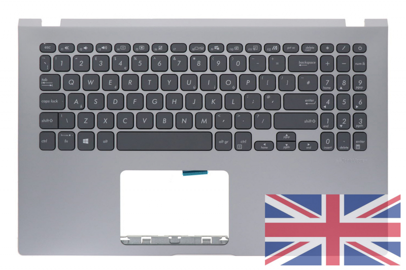 Asus Vivobook English keyboard in gray Gray English Keyboard for Asus VivoBook