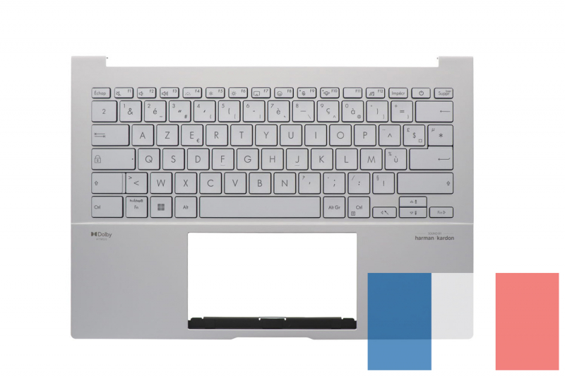 Backlit Silver Keyboard for Asus ZenBook 14 OLED