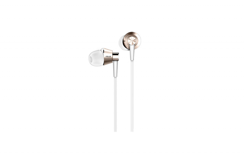 Asus White and gold in-ear audio earphones ZenFone