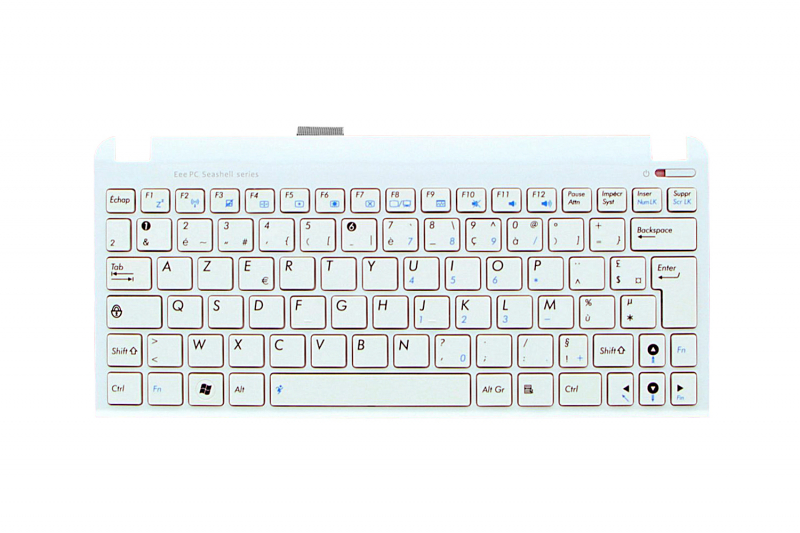 Asus White Netbook EeePC keyboard