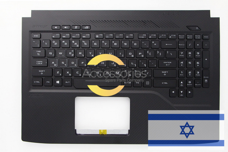 Asus Black backlit QWERTY Hebrew ROG Strix Scar Edition keyboard