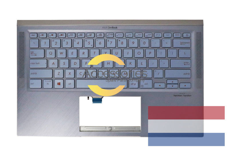 Asus Silver Blue Backlit QWERTY Dutch Keyboard