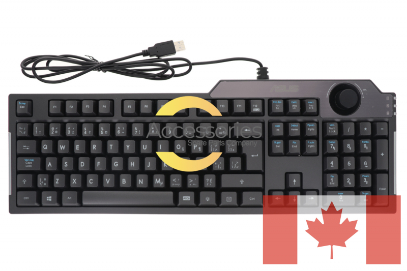 Wired black Canadian QWERTY gamer keyboard for ROG tower