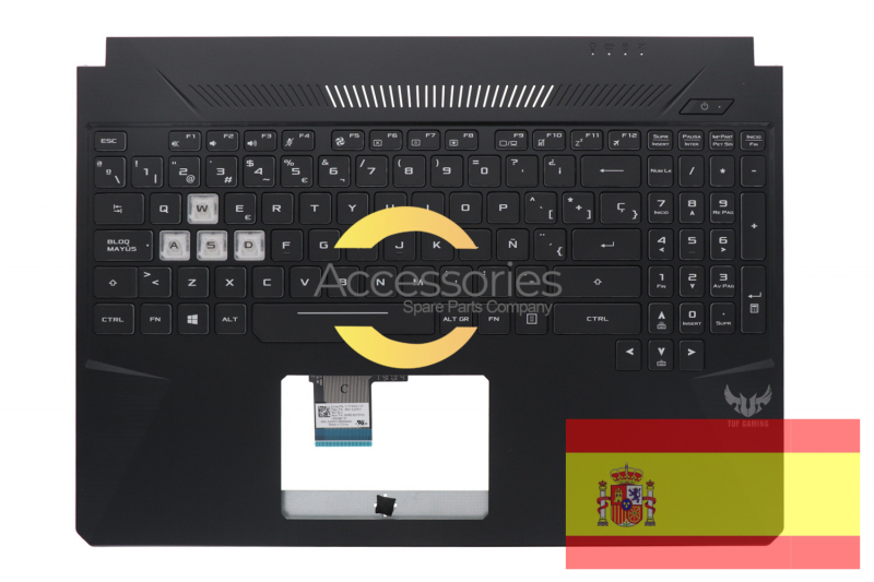 Asus Black Backlit Spanish keyboard