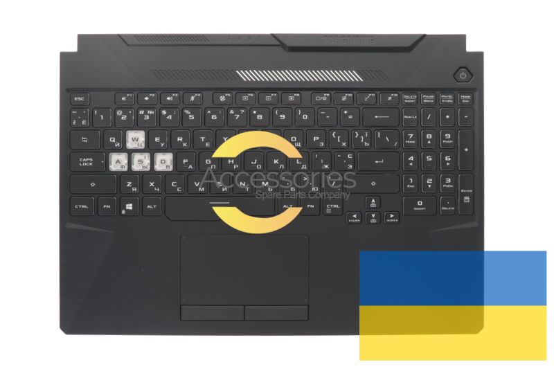 Teclado retroiluminado negro QWERTY ucraniano Asus