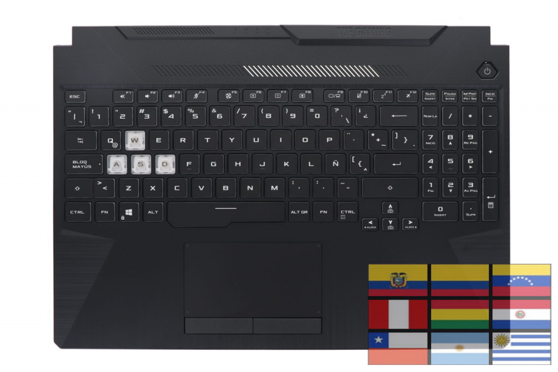 Latin American backlit TUF Gaming Asus keyboard