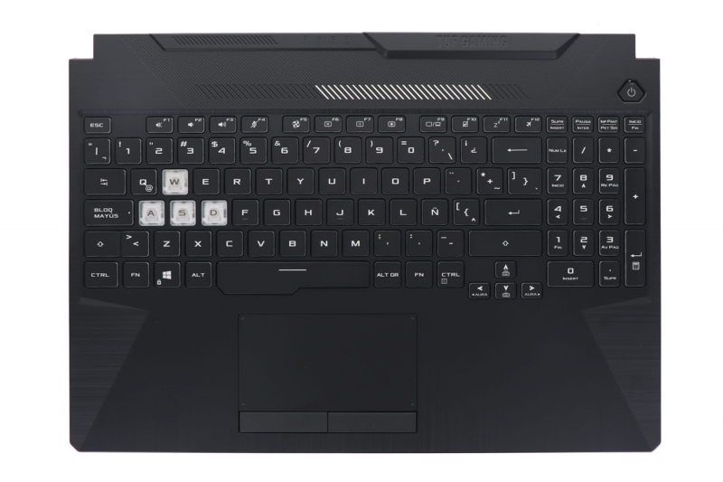 Latin American backlit TUF Gaming Asus keyboard