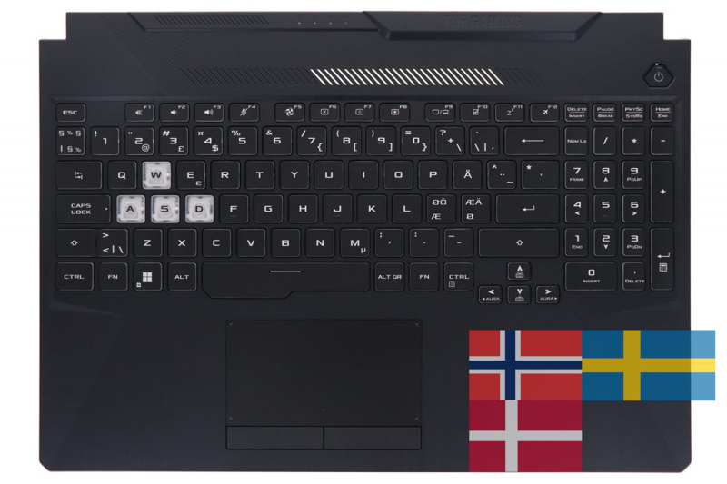 Asus TUF Gaming Black Backlit Scandinavian Keyboard