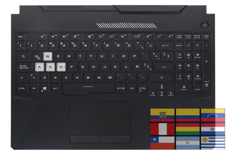 Asus TUF Gaming Latin American backlit black keyboard