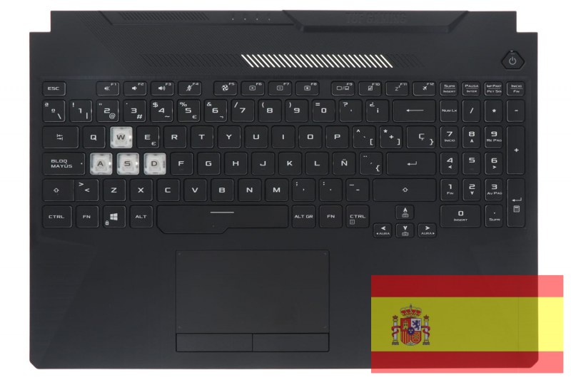 Asus TUF Gaming A15 Keyboard Black Backlit Spanish