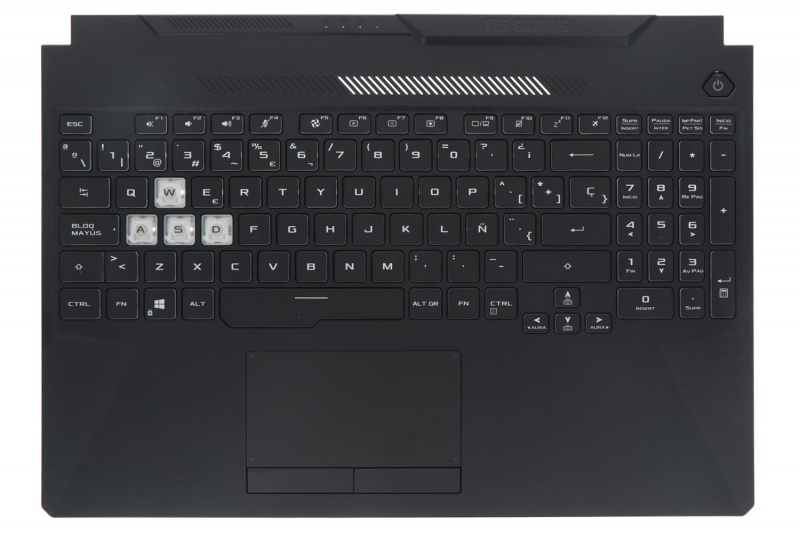 Asus TUF Gaming A15 Keyboard Black Backlit Spanish