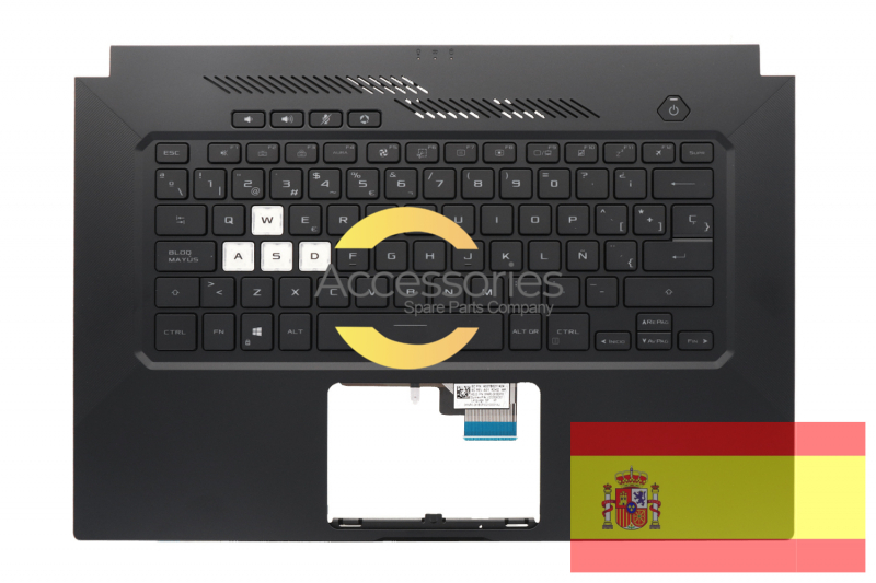Asus Black backlit keyboard QWERTY Spanish
