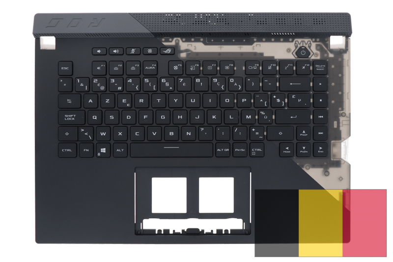 Black backlit Belgian keyboard for Asus ROG Strix