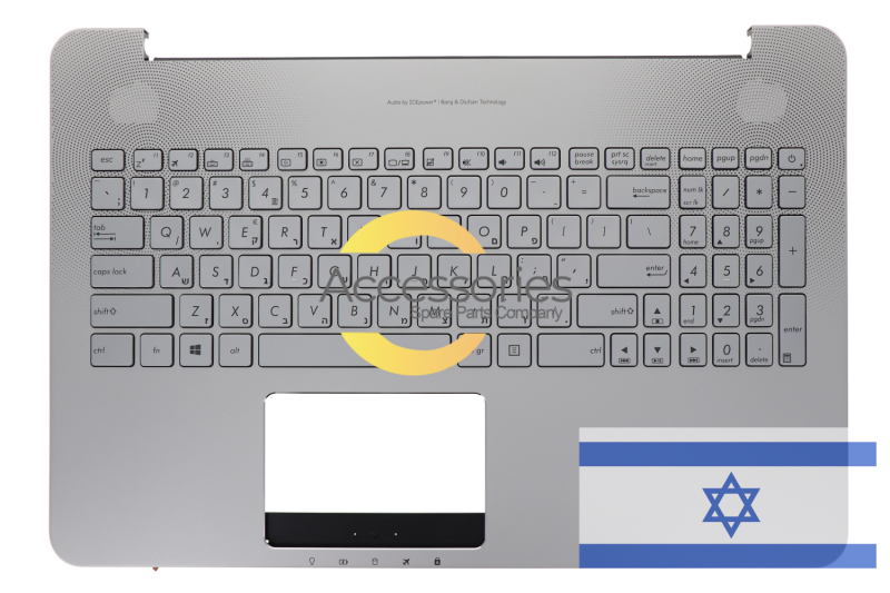 Asus silver backlit Hebrew keyboard