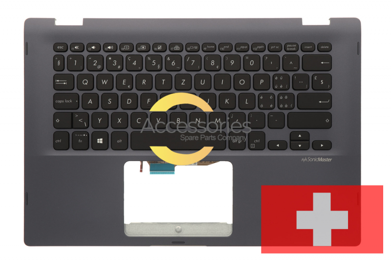 Asus Grey backlit Swiss QWERTZ keyboard