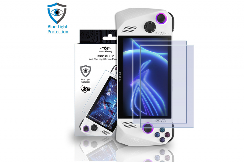 ROG ALLY Screen protector X 2 Set of 2 Ibroz Blue Light Filter Screen Protectors for ROG ALLY