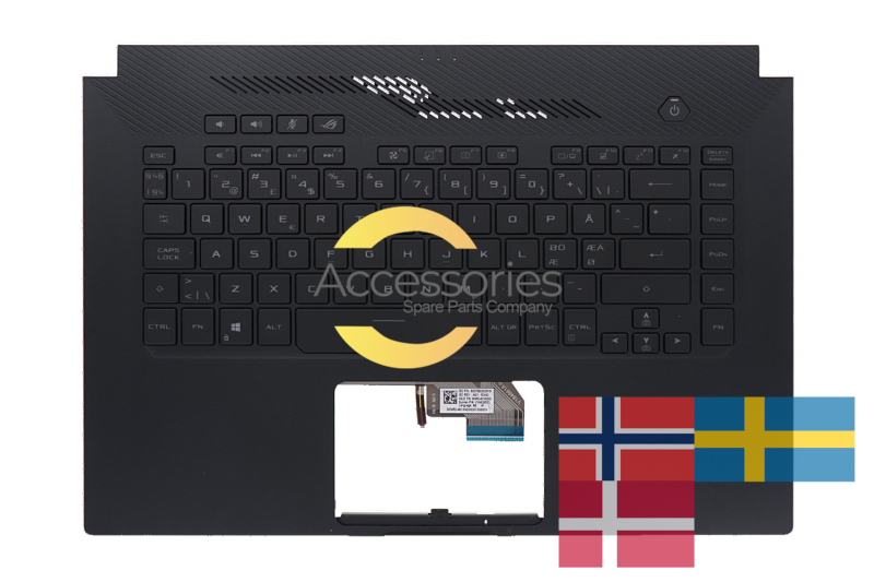 Asus Black Backlit Nordic QWERTY keyboard