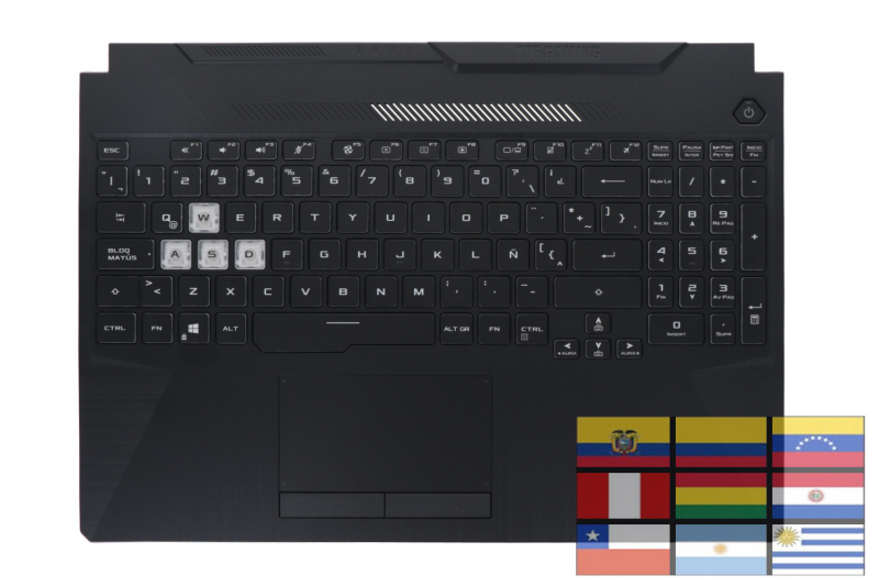 Asus TUF Gaming backlit black Latin American keyboard