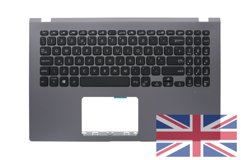 Asus English Gray Laptop Keyboard QWERTY Asus Laptop Gray English QWERTY Keyboard