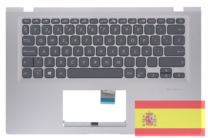 Genuine Silver Spanish QWERTY Keyboard for Asus Vivobook