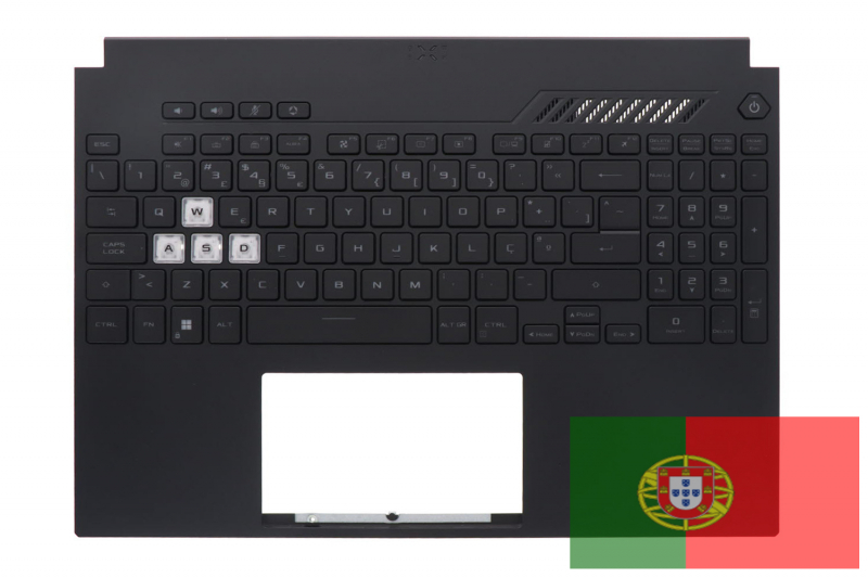 Asus Black Backlit Portuguese Keyboard TUF Dash Portuguese Backlit Black Keyboard for Asus TUF Dash