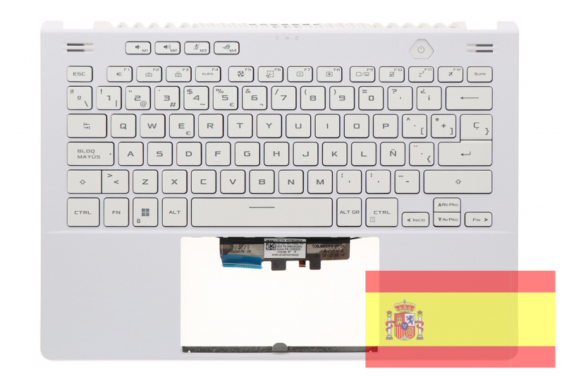 Asus Zephyrus White Spanish QWERTY Keyboard LED