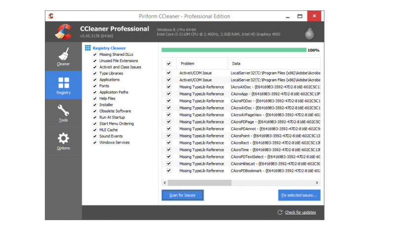 Cleaning the registry