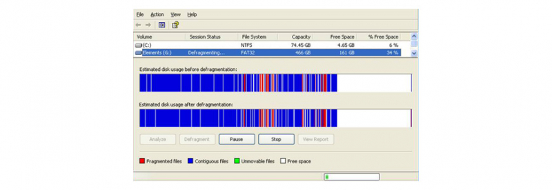 PC hard disk is fragmented 