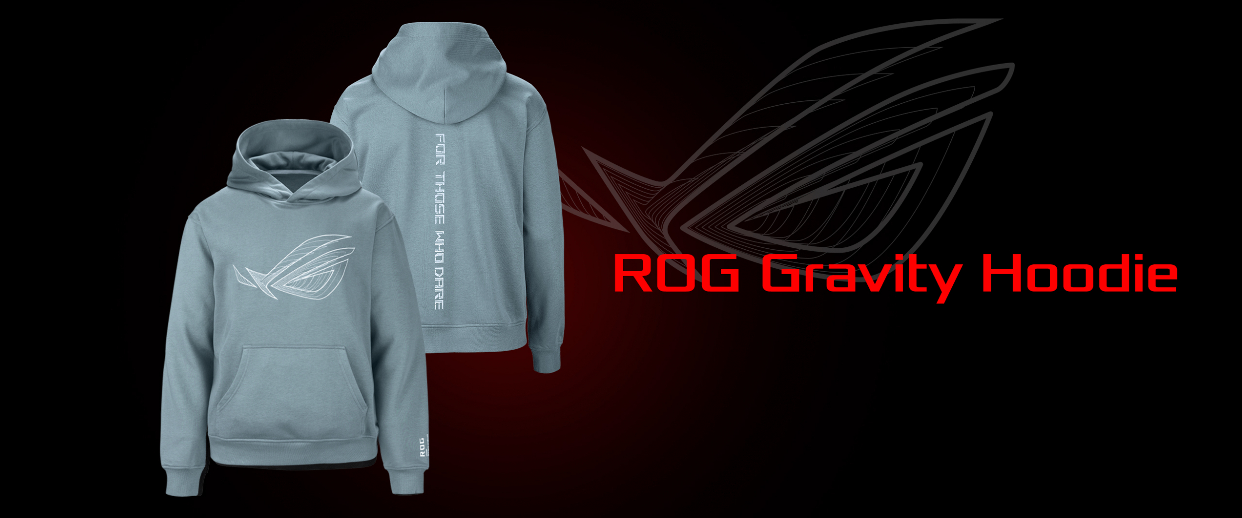 ROG Gravity Hoodie Blue Grey M