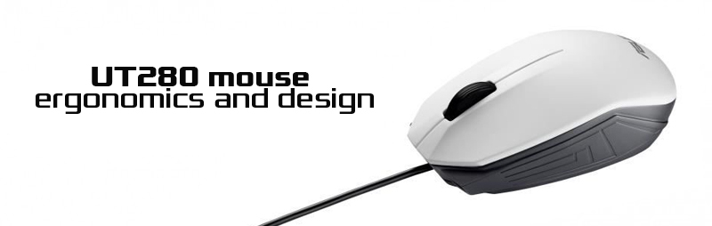 UT280 White : ambidextrous wired optical mouse