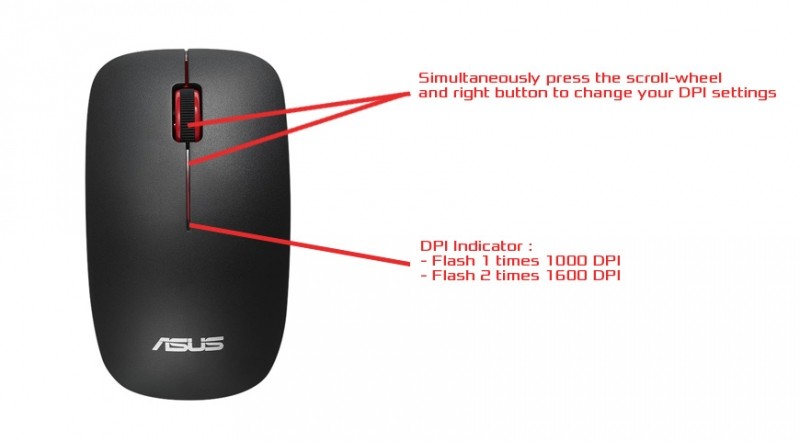 Asus WT300 : black wireless optical mouse