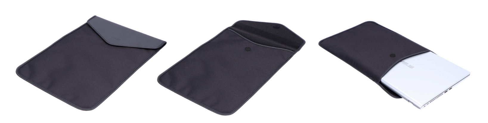 Black fabric protective sleeve for Asus laptop up to 14 inches