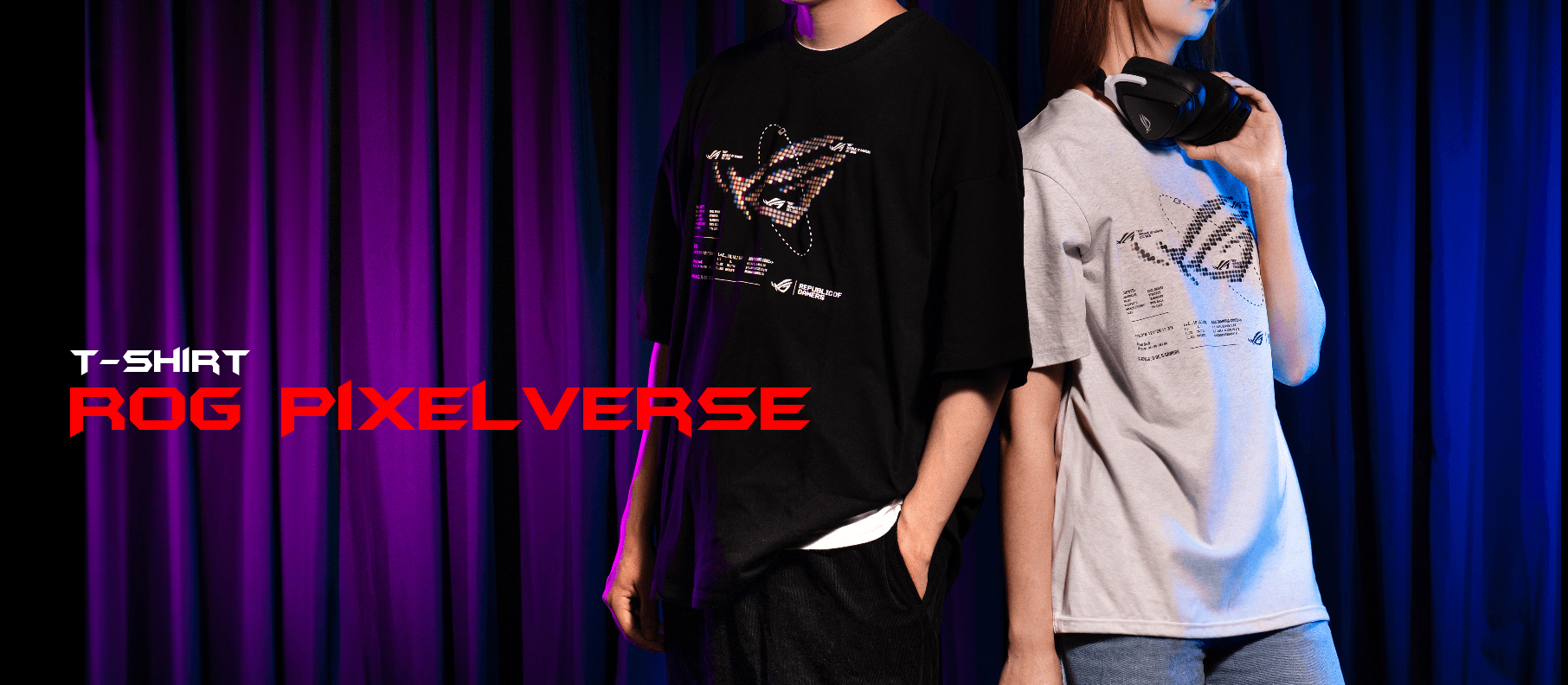 TeeShirt ROG PixelVerse Noir Taille L